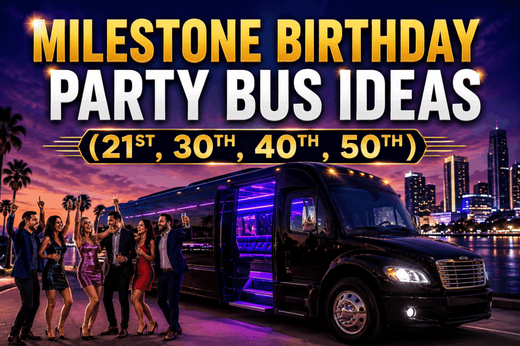 milestone birthday party bus ideas