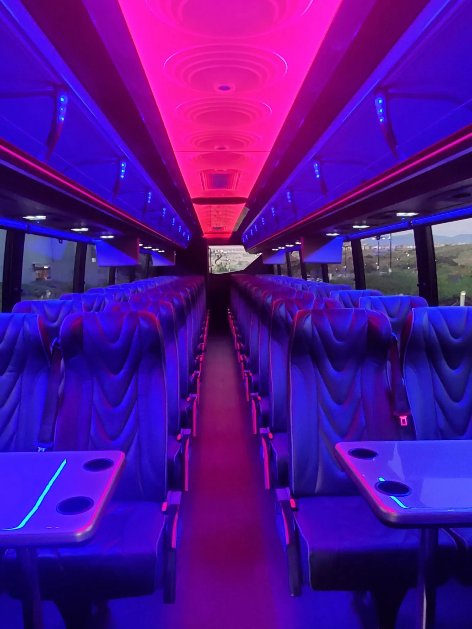 56 Passenger Corporate Charter Bus Interior