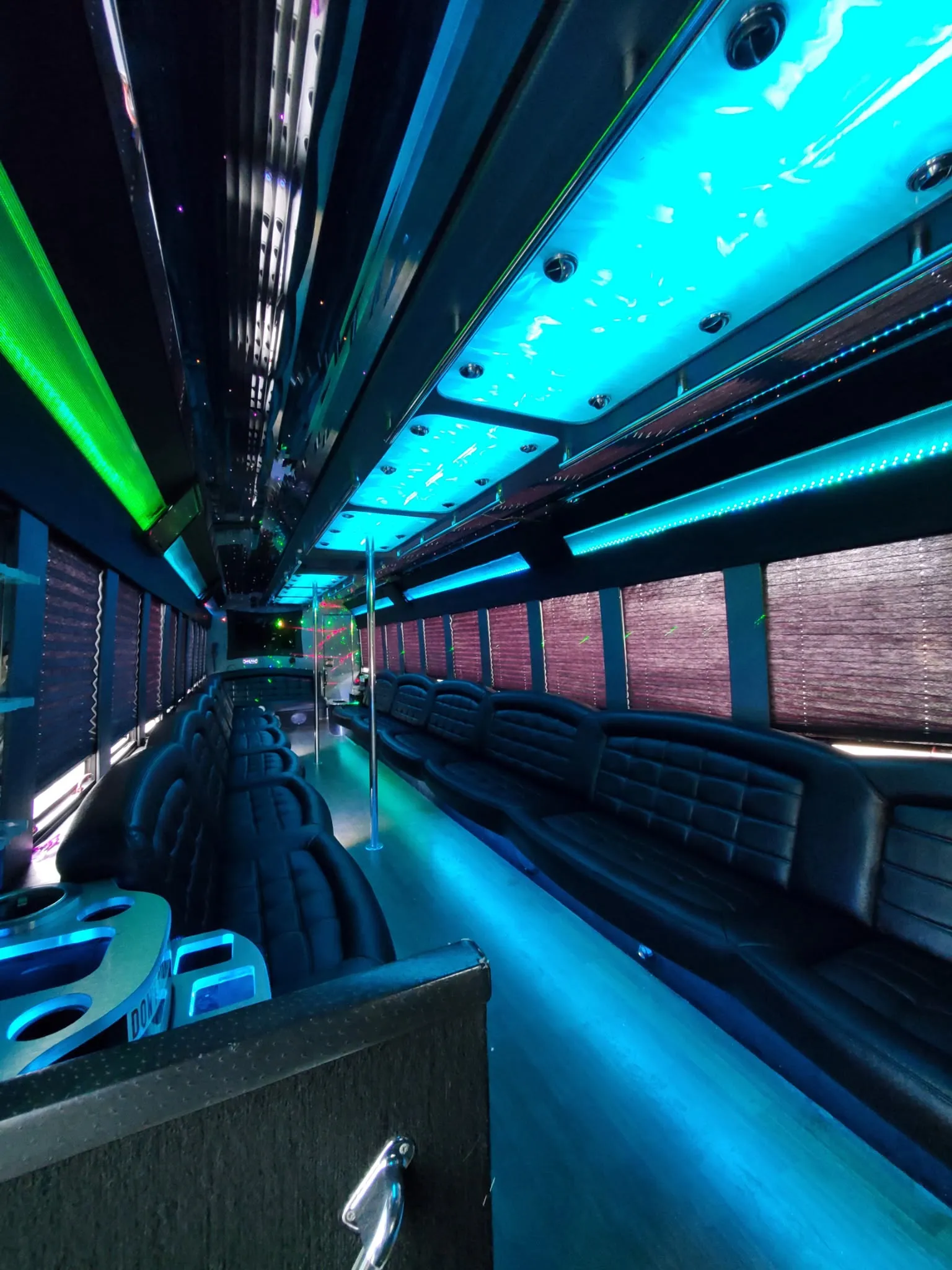 56 Passenger Extra Large Party Bus Interior